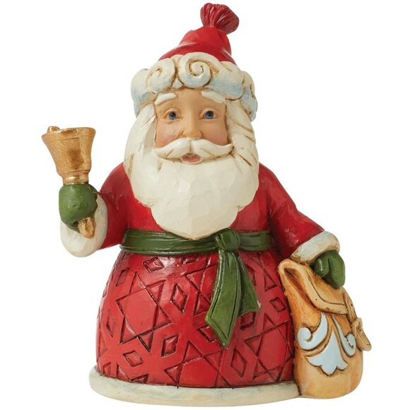 Enesco Jim Shore Heartwood Creek Santa with Bell and Bag Miniature Figurine NEW - Picture 1 of 6